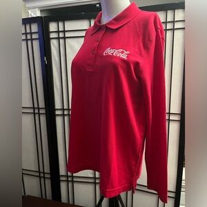 Coca-Cola Logo Embroidered polo long sleeve M